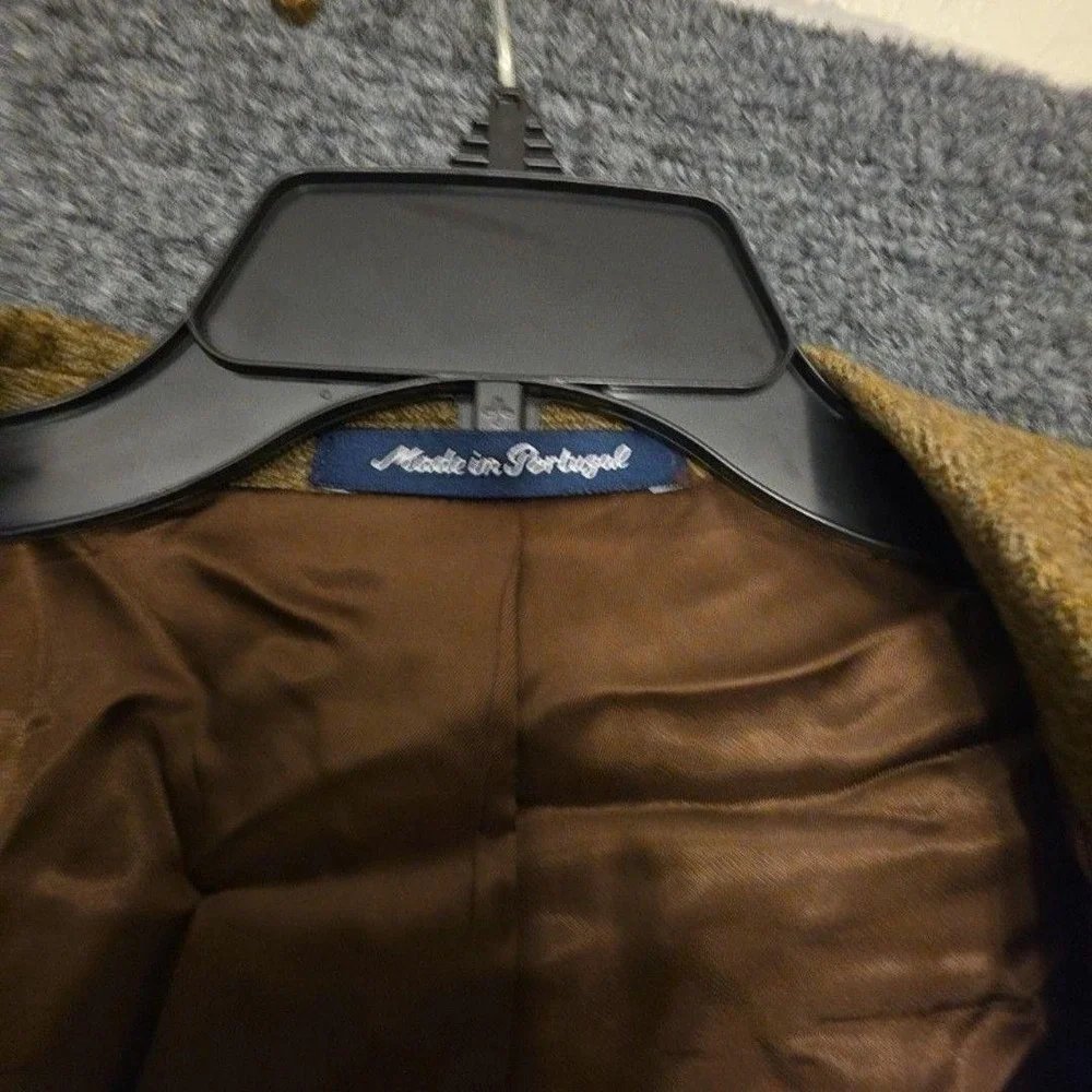 Paul Fredrick Suit Mens 48XL 44x34 Brown Wool Herringbone 2 Piece Big Tall